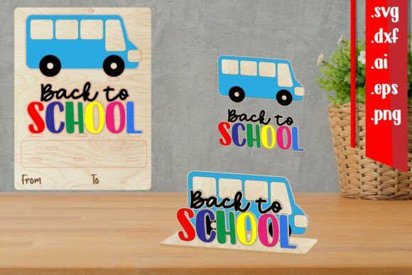 Back to School Wooden Card, Laser Cutting