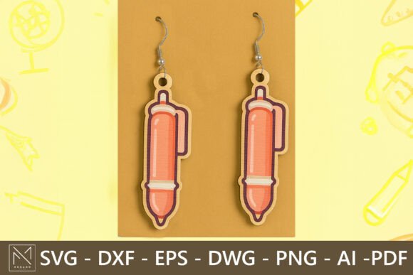 Ballpoint Pen Earrings SVG