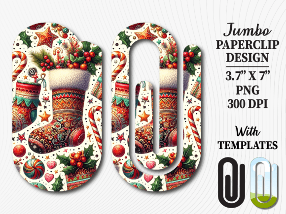 Christmas Stocking Jumbo Paperclip Graphics & Crafts