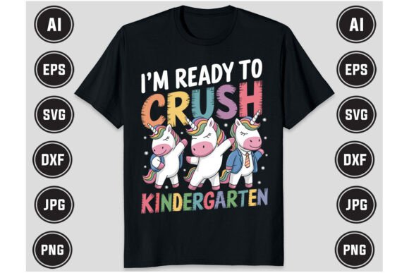 Crush Kindergarten Dabbing Unicorn Back Graphics