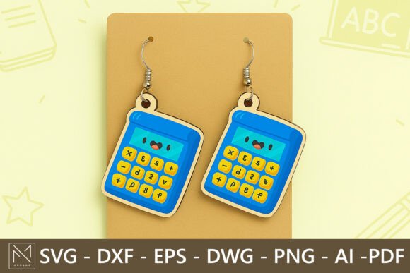 Cute Calculator Earrings SVG