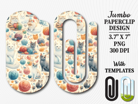 Cute Cat Yarn Knitting Jumbo Paperclip