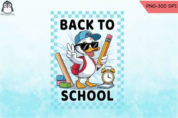Cute Goose Back School Sublimation PNG
