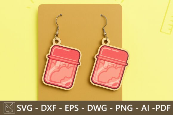 Magnifying Glass Earrings SVG for Laser Cutting