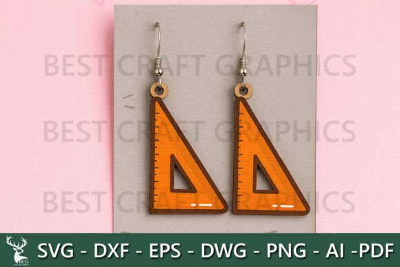 Orange Triangle Ruler Earrings – Geometr