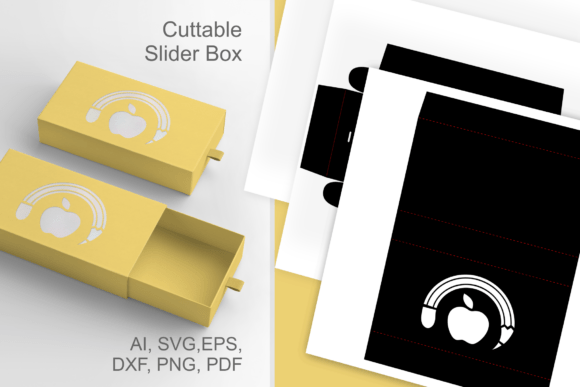 Pencil N Apple Cutout - Drawer Favor Box