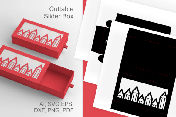Pencils Window Var 2 - Drawer Favor Box