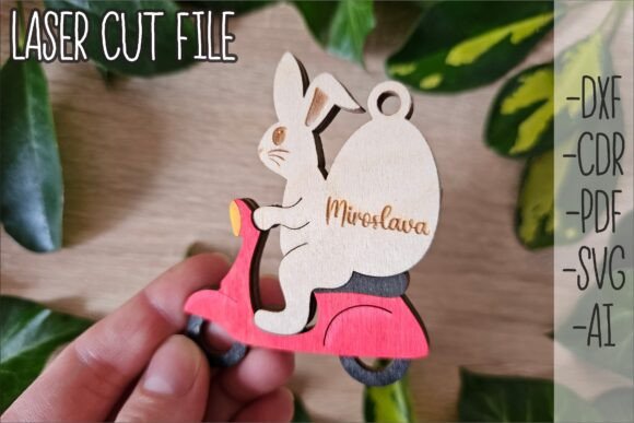 Personalized Easter Bunny Scooter Keycha