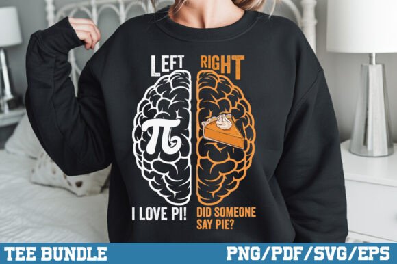 Pi Day Left Vs Right Brain Pie Shirt