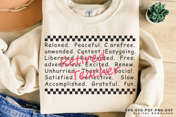 Retired Teacher Words Png Svg for T-Shirt Designs