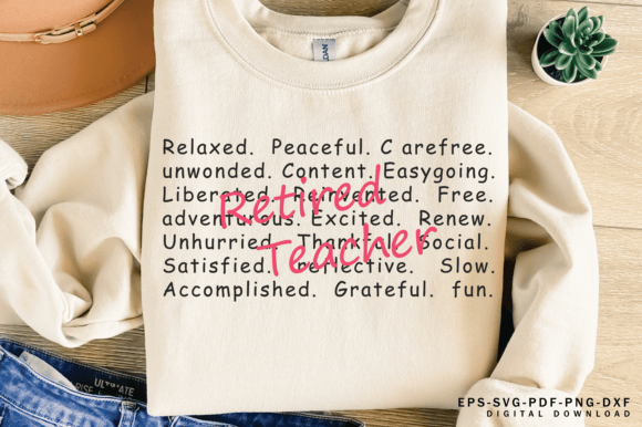 Retired Teacher Words Png Svg, Gift Png