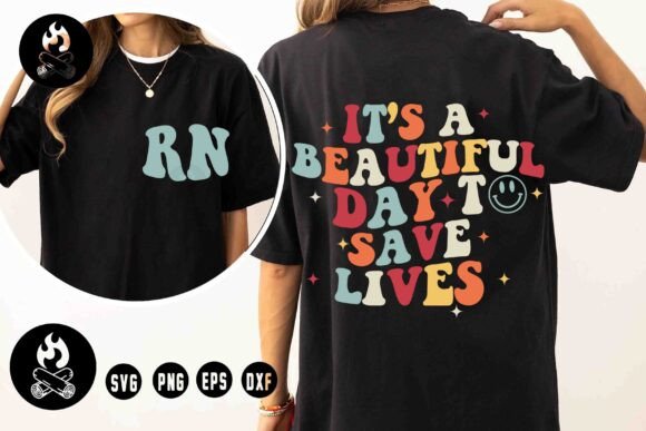 RN Nurse PNG, Save Lives Retro Shirt Graphics