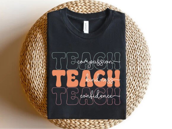 Stacked Teach Confidence Teacher T-Shirt