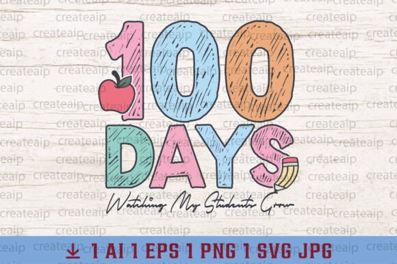 Teacher 100 Days Svg of School Png