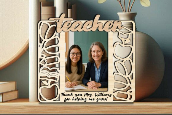 Tulip Teacher Student Photo Frame SVG